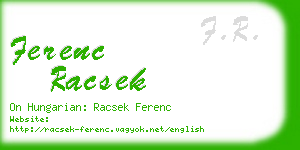 ferenc racsek business card